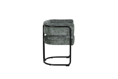 Chaise avec accoudoirs en tissu et structure noire, 56x52xH70CM ALICIA