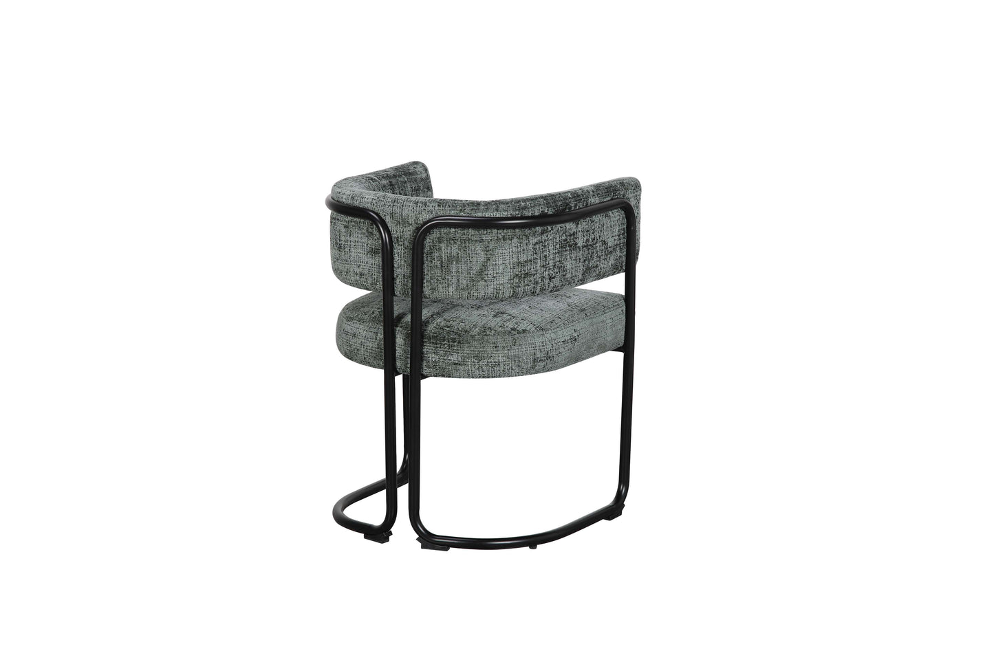 Chaise avec accoudoirs en tissu et structure noire, 56x52xH70CM ALICIA