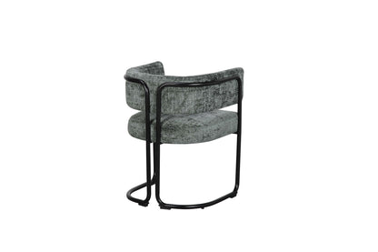 Chaise avec accoudoirs en tissu et structure noire, 56x52xH70CM ALICIA