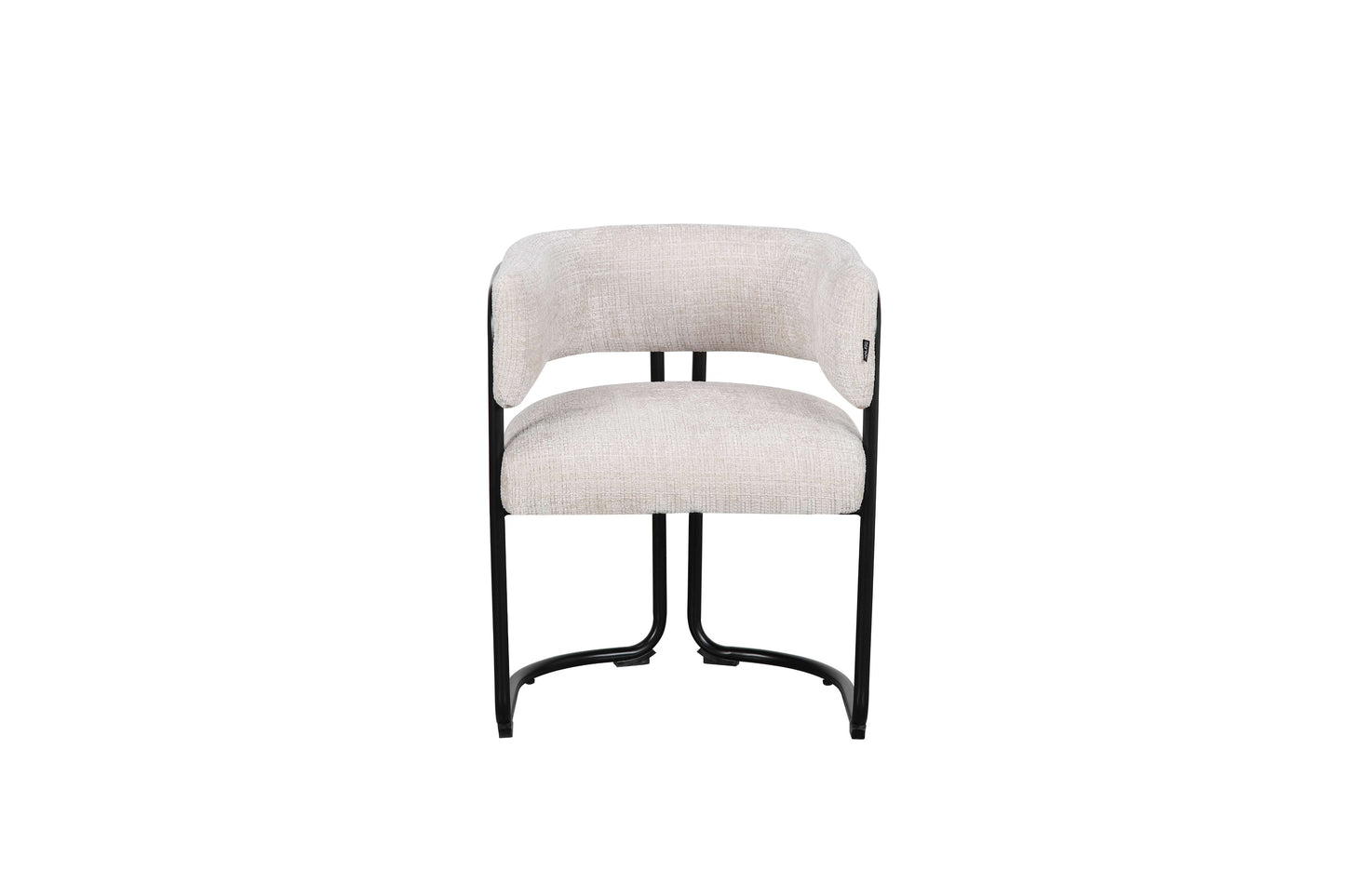 Chaise avec accoudoirs en tissu et structure noire, 56x52xH70CM ALICIA