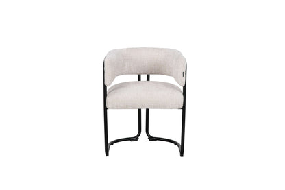 Chaise avec accoudoirs en tissu et structure noire, 56x52xH70CM ALICIA