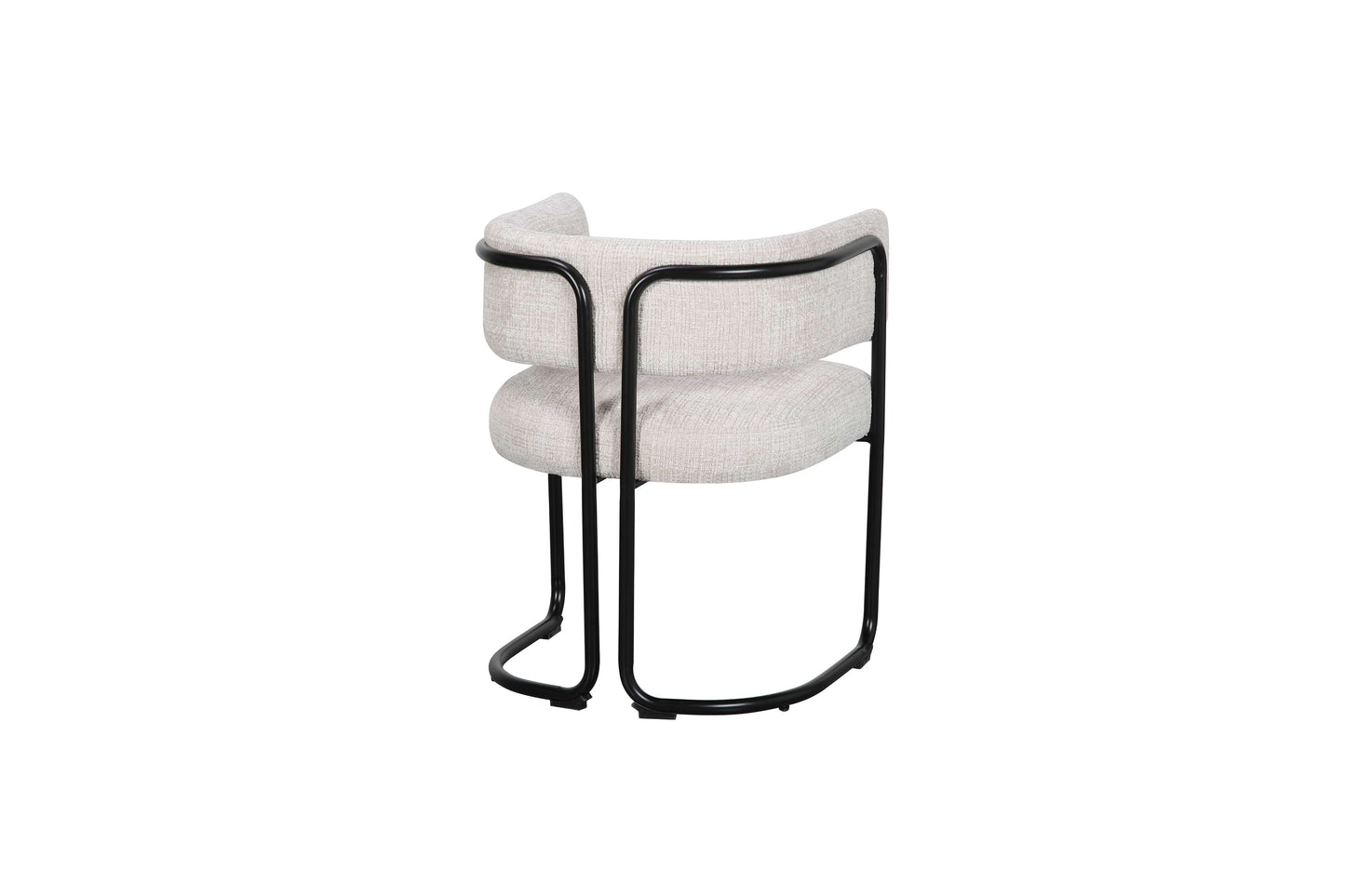 Chaise avec accoudoirs en tissu et structure noire, 56x52xH70CM ALICIA