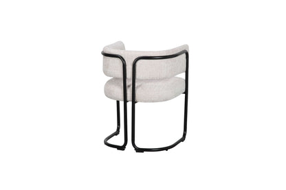 Chaise avec accoudoirs en tissu et structure noire, 56x52xH70CM ALICIA