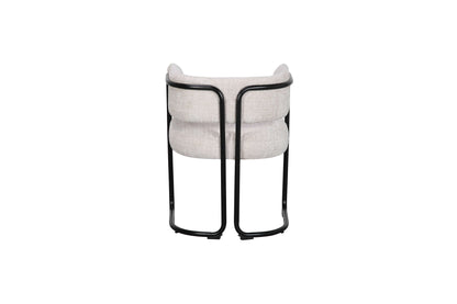 Chaise avec accoudoirs en tissu et structure noire, 56x52xH70CM ALICIA