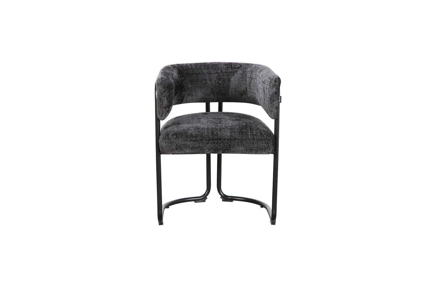 Chaise avec accoudoirs en tissu et structure noire, 56x52xH70CM ALICIA