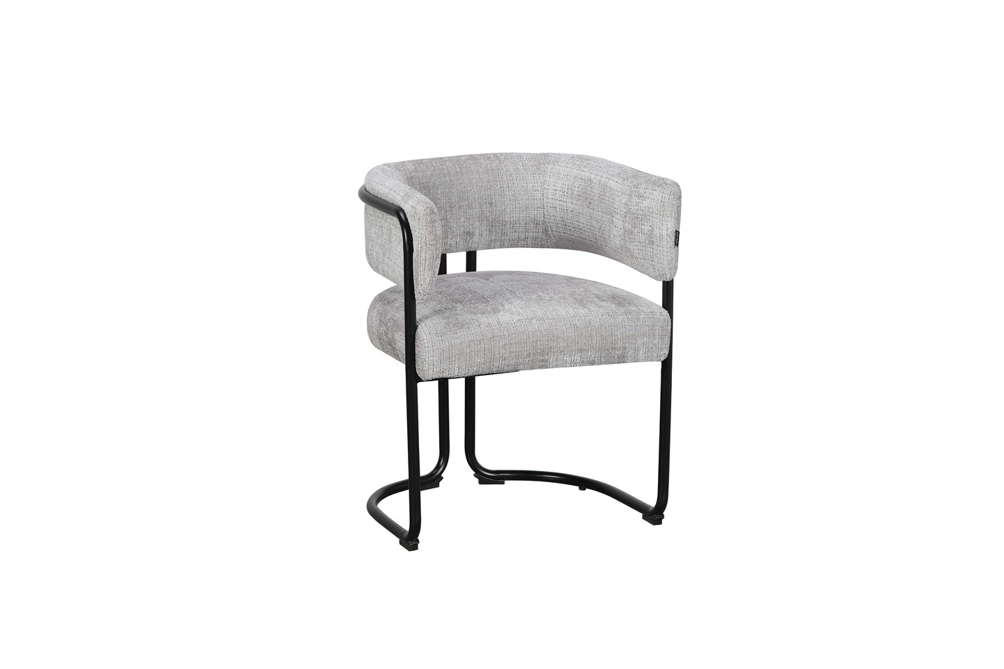 Chaise avec accoudoirs en tissu et structure noire, 56x52xH70CM ALICIA