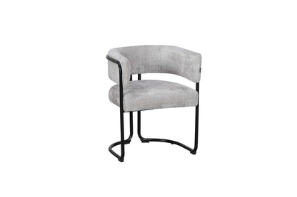 Chaise avec accoudoirs en tissu et structure noire, 56x52xH70CM ALICIA