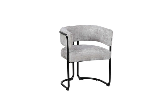 Chaise avec accoudoirs en tissu et structure noire, 56x52xH70CM ALICIA