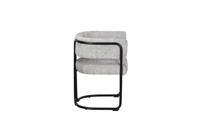 Chaise avec accoudoirs en tissu et structure noire, 56x52xH70CM ALICIA