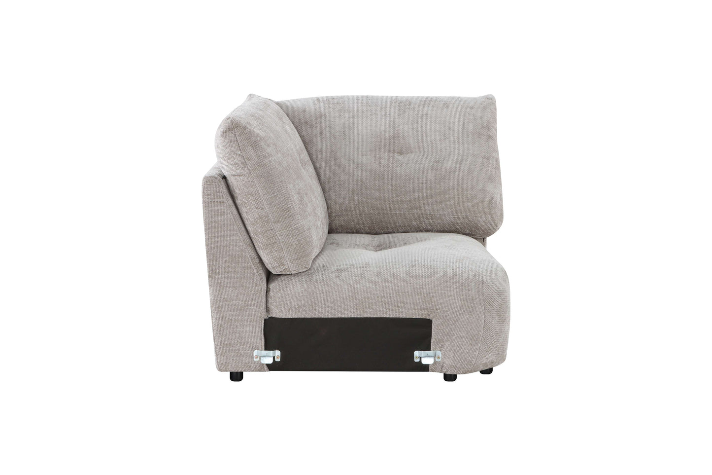 Canapé d'angle avec pouf en tissu anti tache réversible , 321x228xH97CM - EDEN