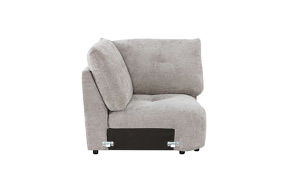 Canapé d'angle avec pouf en tissu anti tache réversible , 321x228xH97CM - EDEN