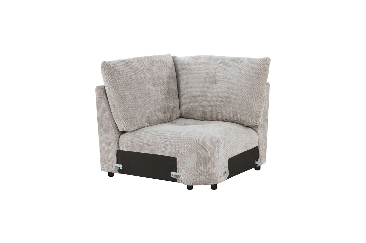 Canapé d'angle avec pouf en tissu anti tache réversible , 321x228xH97CM - EDEN