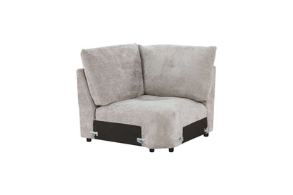 Canapé d'angle avec pouf en tissu anti tache réversible , 321x228xH97CM - EDEN