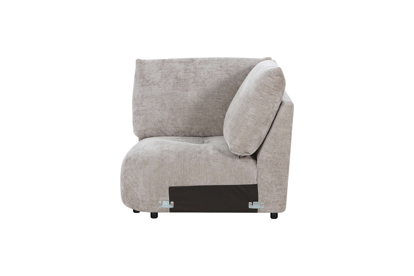 Canapé d'angle avec pouf en tissu anti tache réversible , 321x228xH97CM - EDEN