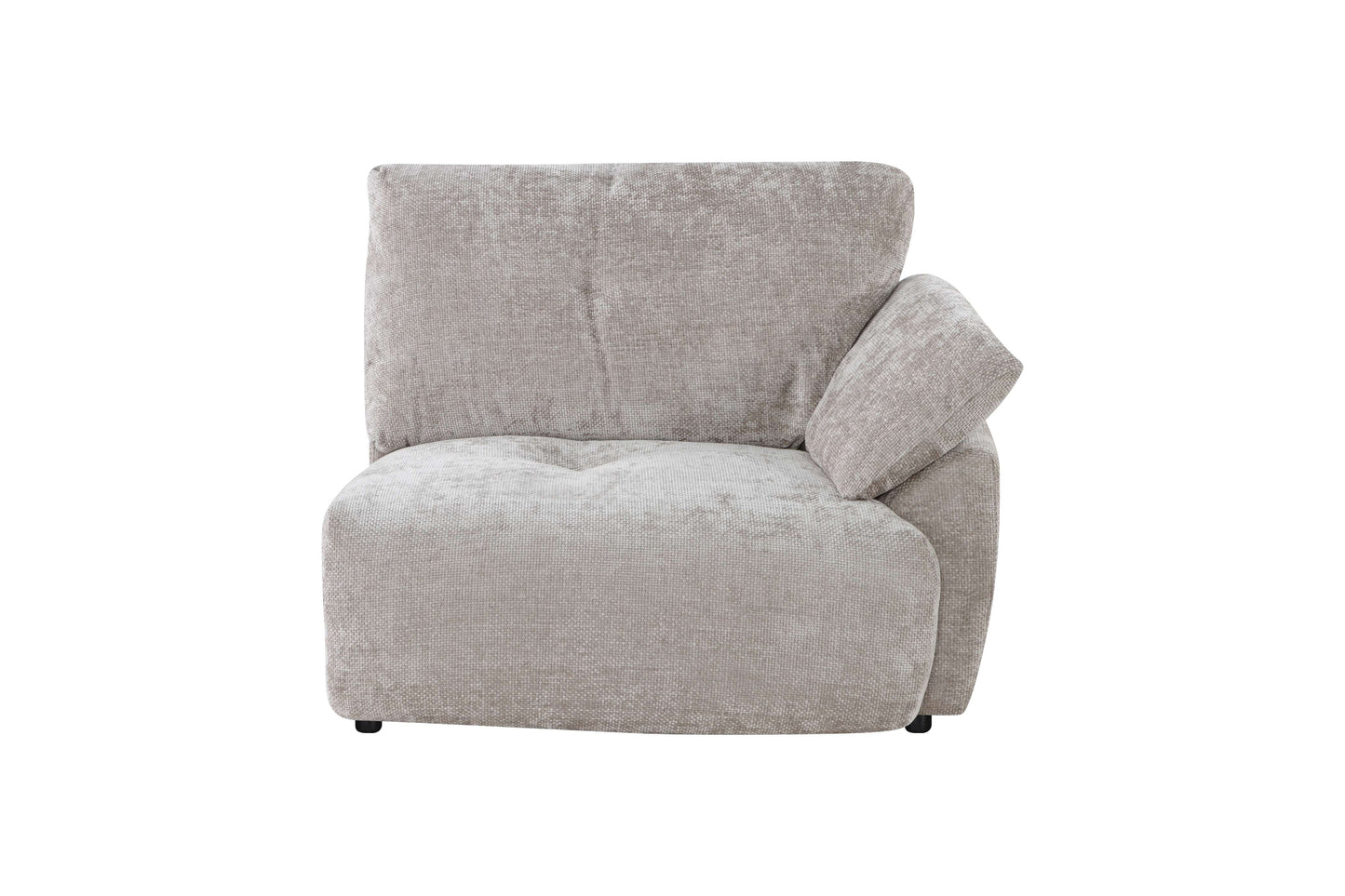 Canapé d'angle avec pouf en tissu anti tache réversible , 321x228xH97CM - EDEN