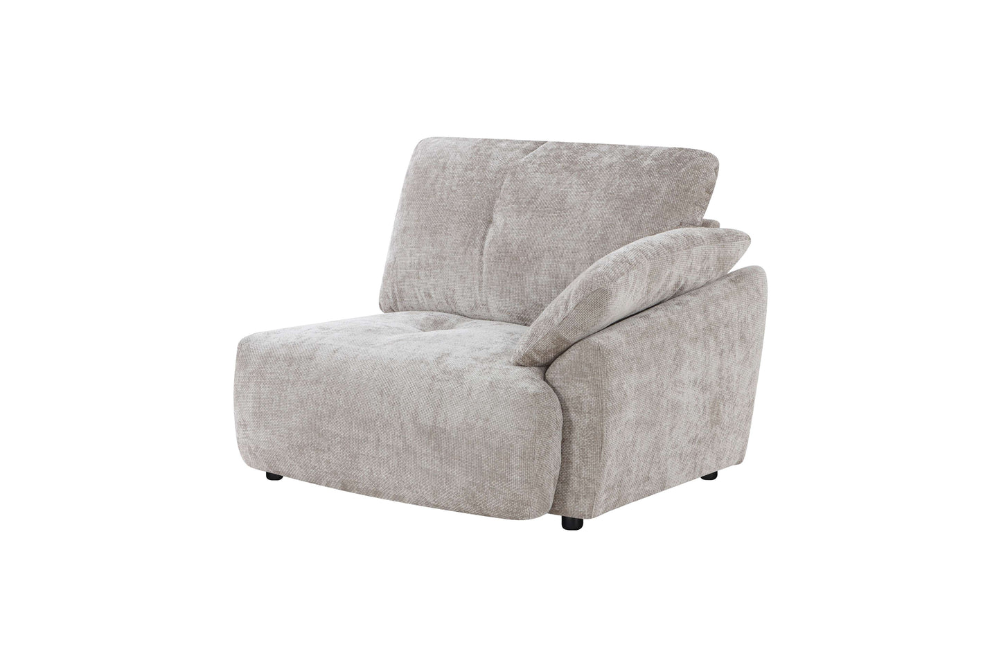 Canapé d'angle avec pouf en tissu anti tache réversible , 321x228xH97CM - EDEN