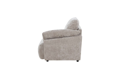 Canapé d'angle avec pouf en tissu anti tache réversible , 321x228xH97CM - EDEN