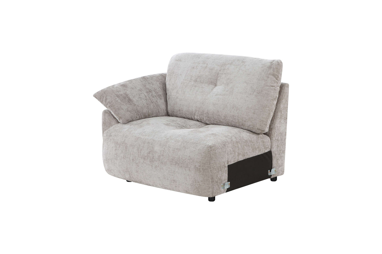 Canapé d'angle avec pouf en tissu anti tache réversible , 321x228xH97CM - EDEN