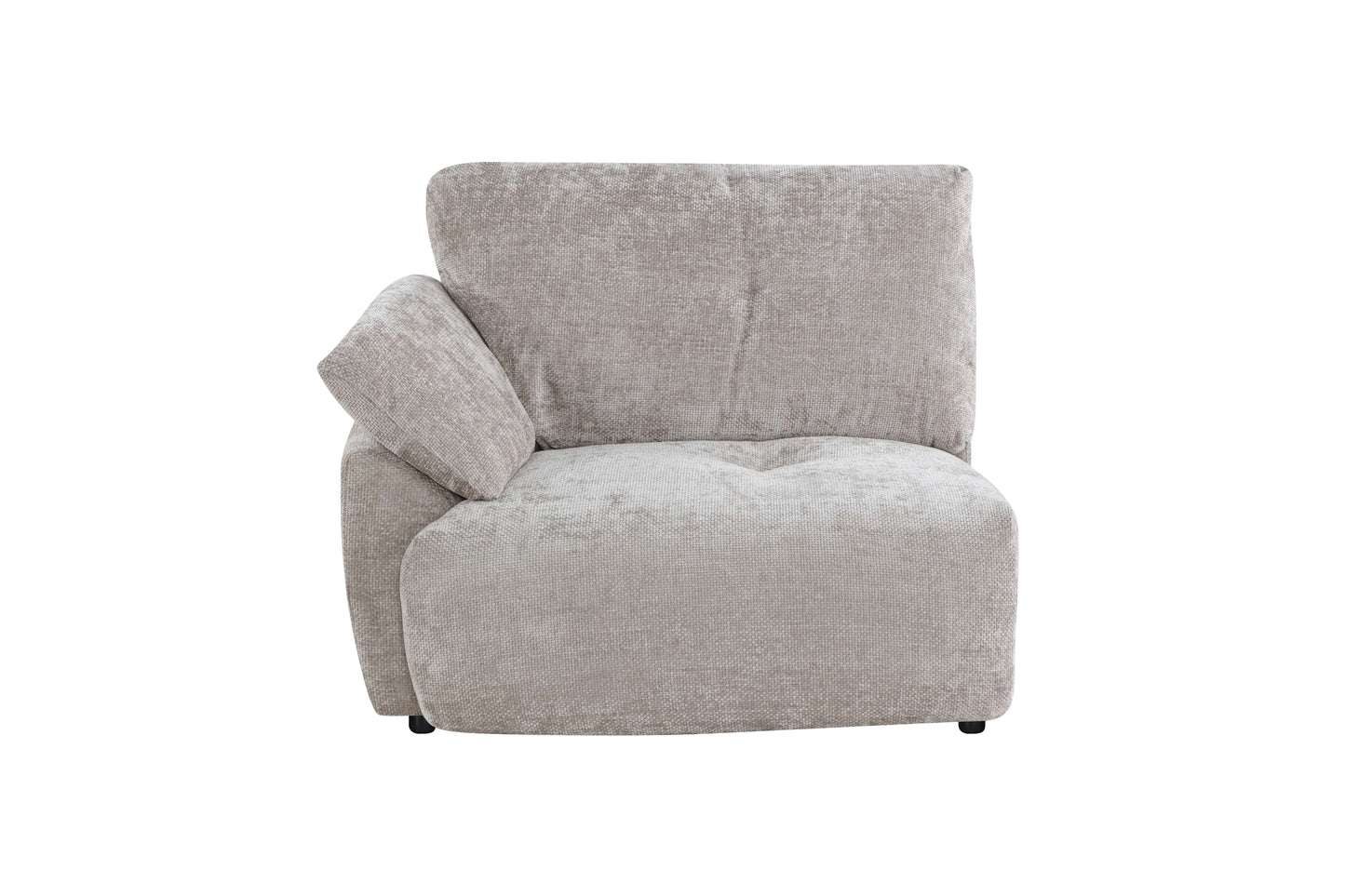 Canapé d'angle avec pouf en tissu anti tache réversible , 321x228xH97CM - EDEN