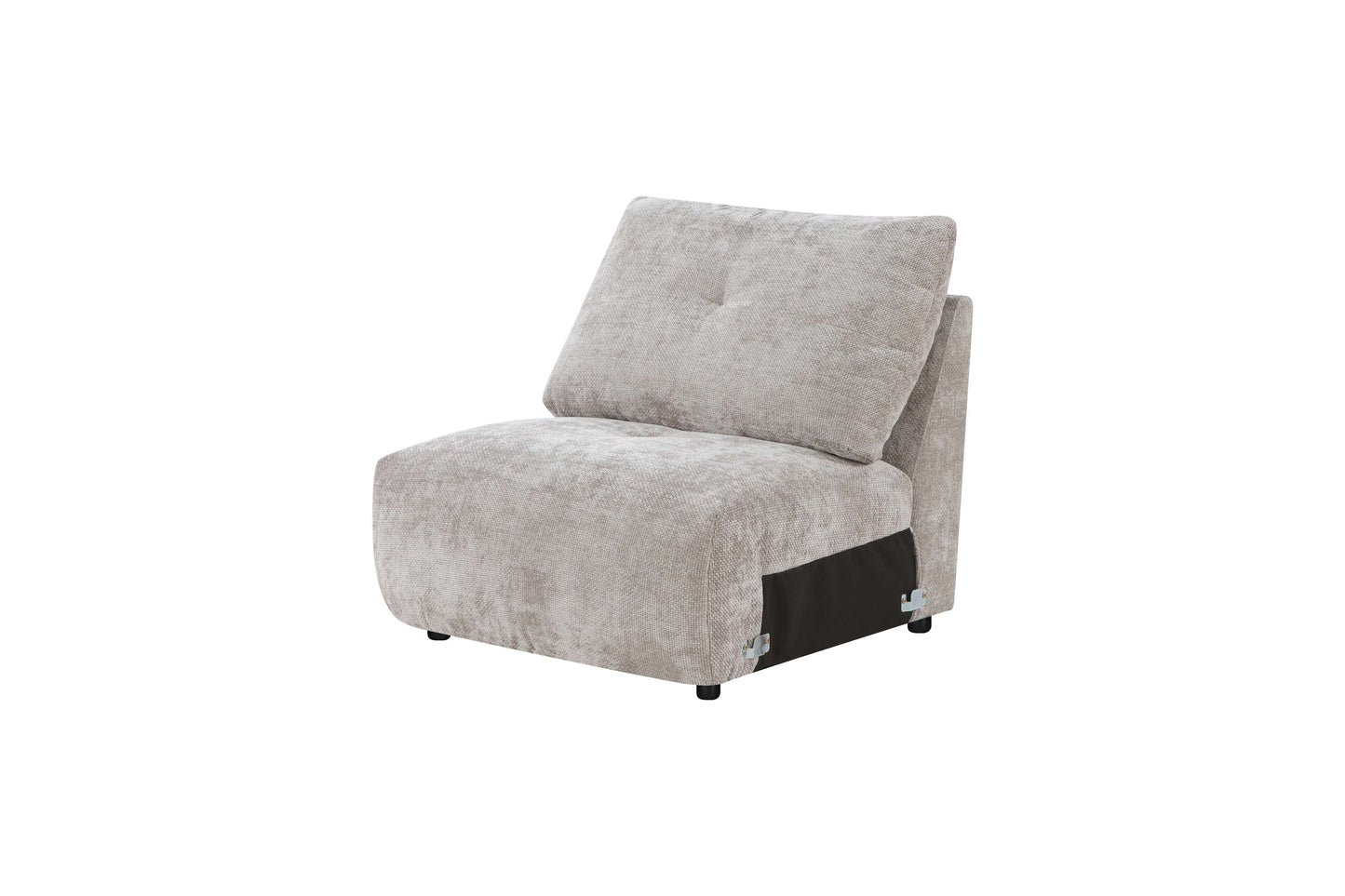 Canapé d'angle avec pouf en tissu anti tache réversible , 321x228xH97CM - EDEN