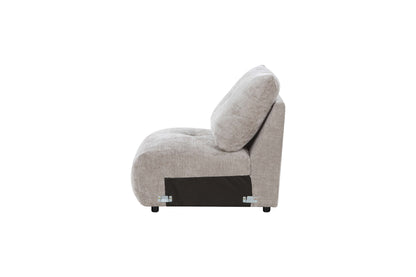 Canapé d'angle avec pouf en tissu anti tache réversible , 321x228xH97CM - EDEN