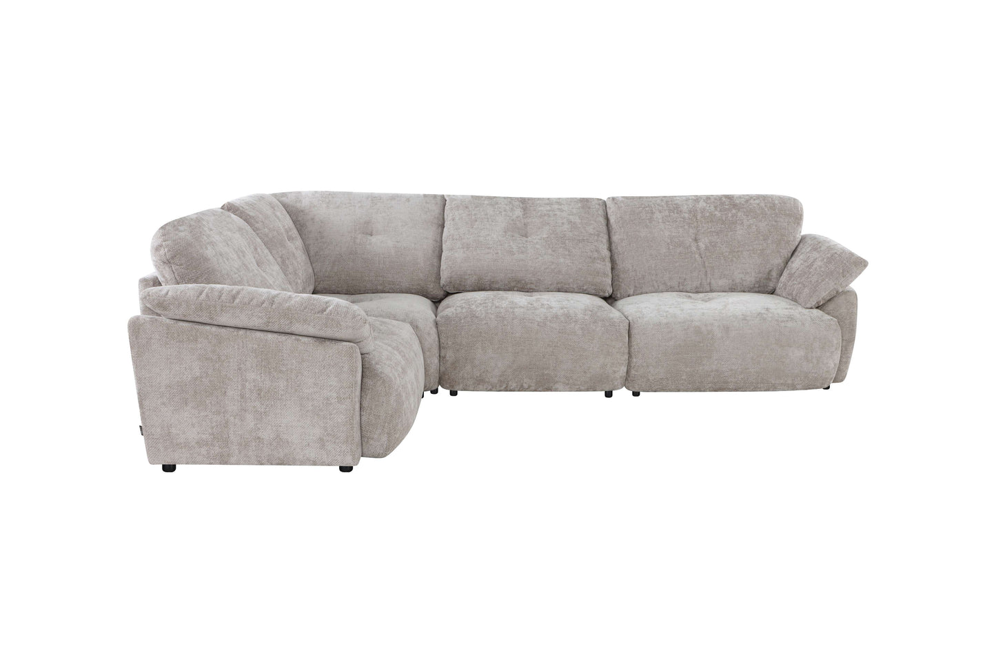 Canapé d'angle avec pouf en tissu anti tache réversible , 321x228xH97CM - EDEN