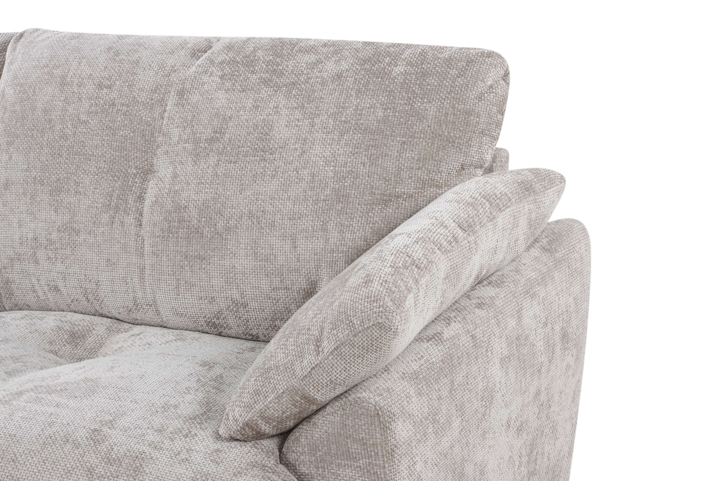 Canapé d'angle avec pouf en tissu anti tache réversible , 321x228xH97CM - EDEN