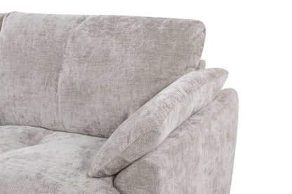Canapé d'angle avec pouf en tissu anti tache réversible , 321x228xH97CM - EDEN