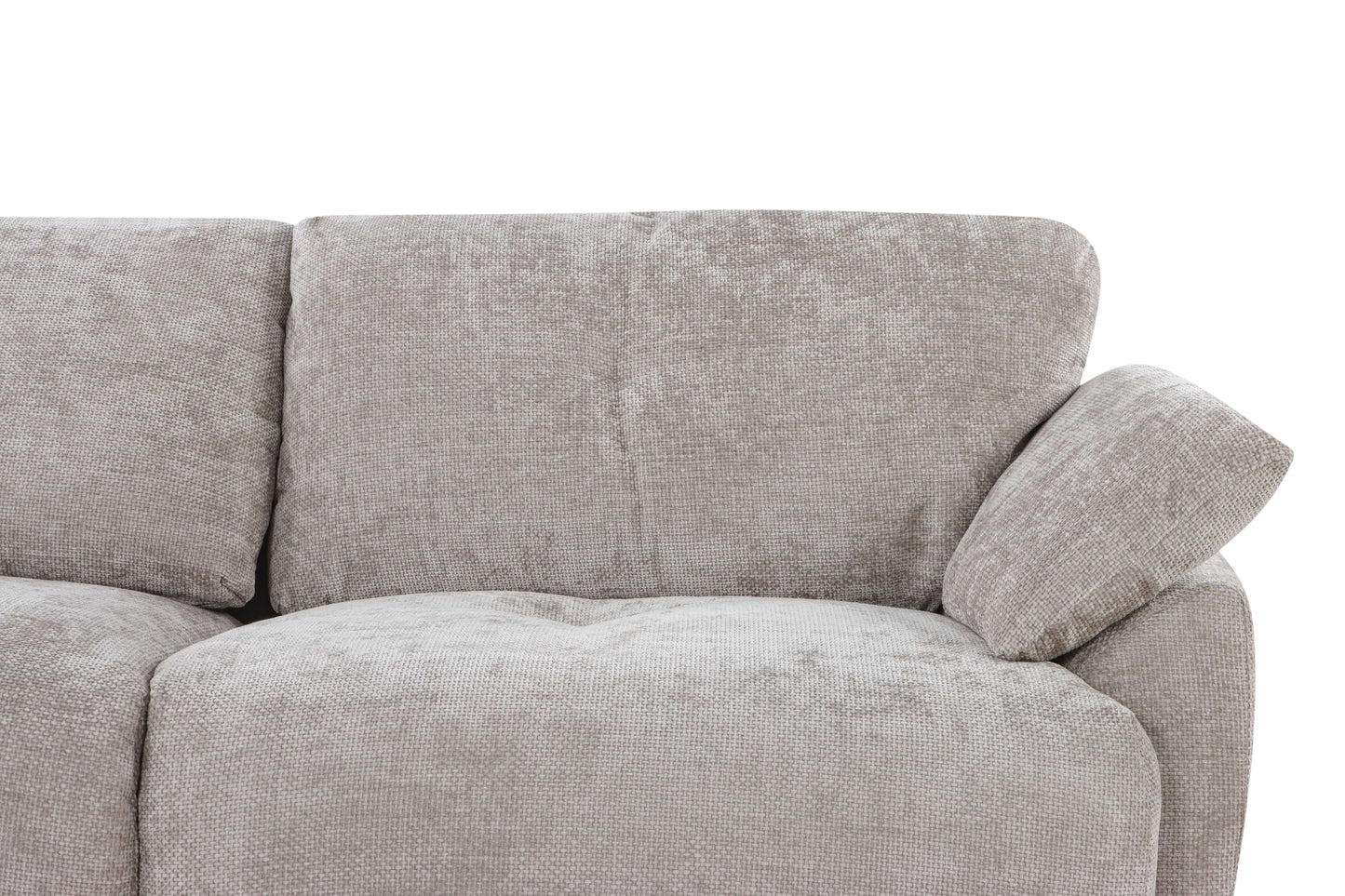 Canapé d'angle avec pouf en tissu anti tache réversible , 321x228xH97CM - EDEN