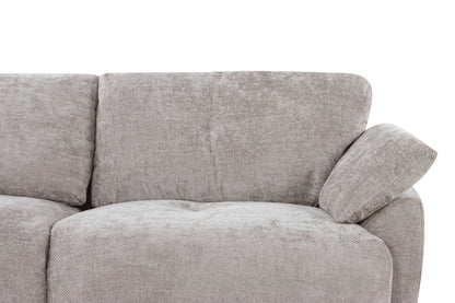 Canapé d'angle avec pouf en tissu anti tache réversible , 321x228xH97CM - EDEN