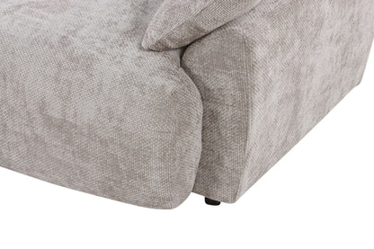 Canapé d'angle avec pouf en tissu anti tache réversible , 321x228xH97CM - EDEN