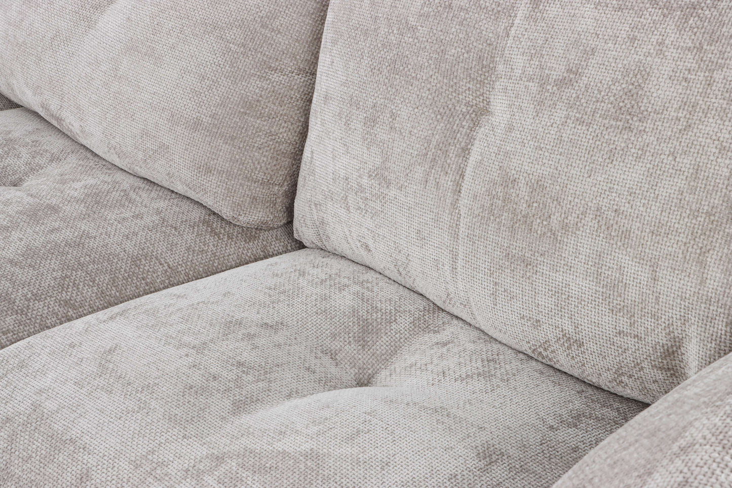 Canapé d'angle avec pouf en tissu anti tache réversible , 321x228xH97CM - EDEN