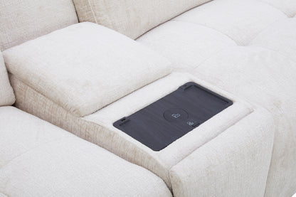 Canapé d'angle en tissu anti tache avec 3 relax, 344x311CM - CLEO