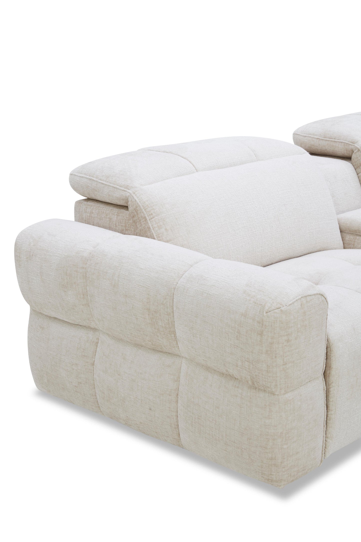 Canapé d'angle en tissu anti tache avec 3 relax, 344x311CM - CLEO