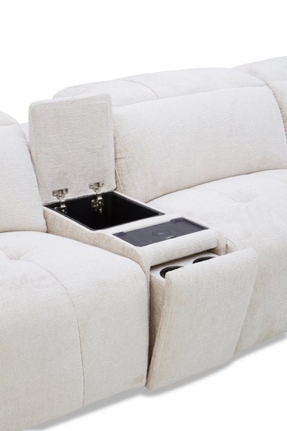 Canapé d'angle en tissu anti tache avec 3 relax, 344x311CM - CLEO