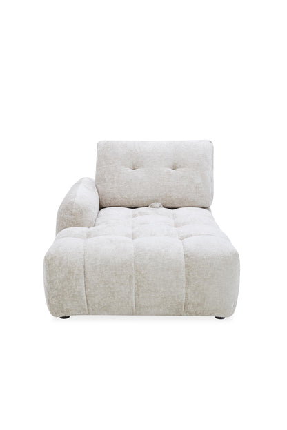 Canapé avec meridienne large avec dossier convertible tissu anti tâche, 265x209xH89CM - HAZEL