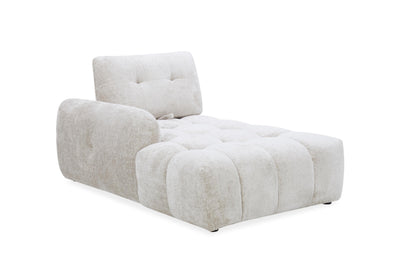 Canapé avec meridienne large avec dossier convertible tissu anti tâche, 265x209xH89CM - HAZEL