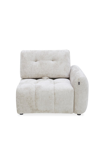 Canapé avec meridienne large avec dossier convertible tissu anti tâche, 265x209xH89CM - HAZEL