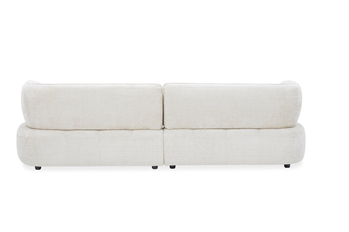 Canapé angle 5 places en tissu anti tache, 284x127xH80CM - LUNA