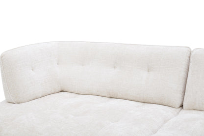 Canapé angle 5 places en tissu anti tache, 284x127xH80CM - LUNA