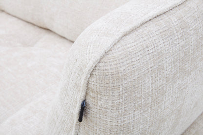 Canapé angle 5 places en tissu anti tache, 284x127xH80CM - LUNA