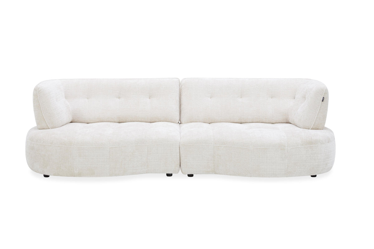 Canapé angle 5 places en tissu anti tache, 284x127xH80CM - LUNA