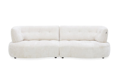 Canapé angle 5 places en tissu anti tache, 284x127xH80CM - LUNA