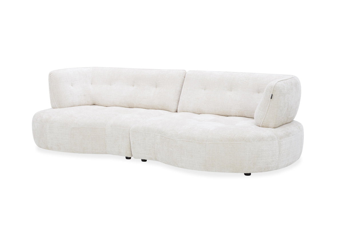 Canapé angle 5 places en tissu anti tache, 284x127xH80CM - LUNA