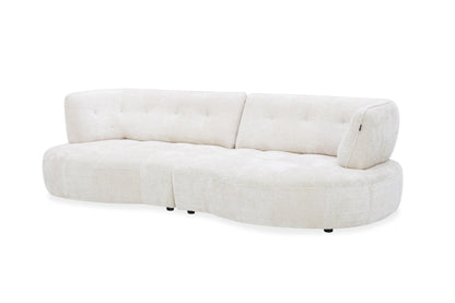 Canapé angle 5 places en tissu anti tache, 284x127xH80CM - LUNA
