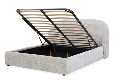 Lit coffre en tissu avec sommier - SELA