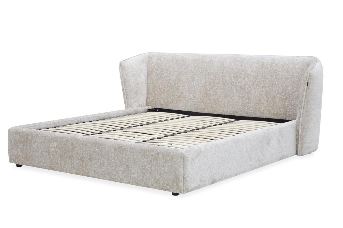 Lit coffre en tissu avec sommier - JULIAN