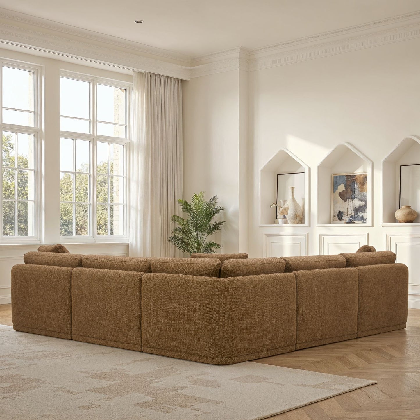 Canapé d'angle / fauteuil en tissu anti tache - EVEREST