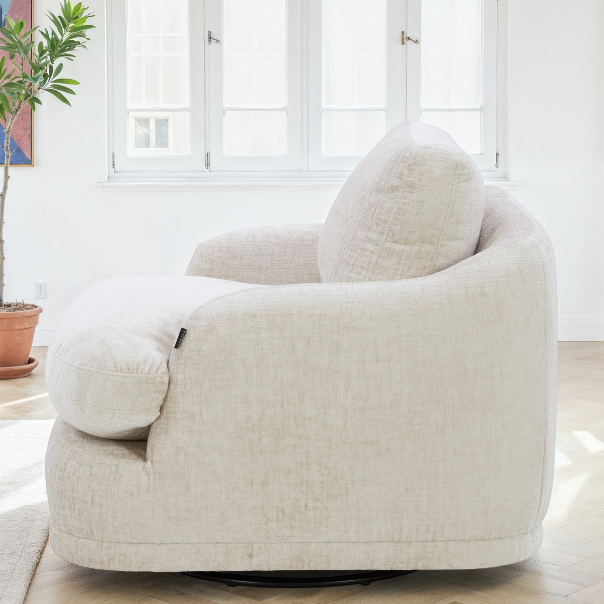 Canapé d'angle / fauteuil en tissu anti tache - EVEREST