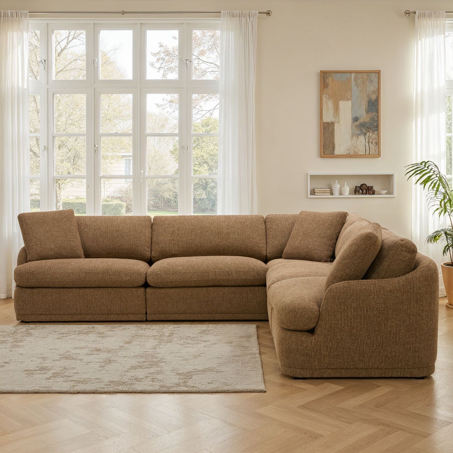 Canapé d'angle / fauteuil en tissu anti tache - EVEREST